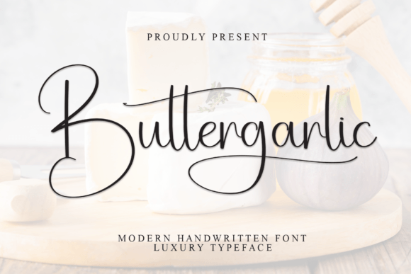 Buttergarlic Font: Elegant Script for Crafters & Small Business Designers