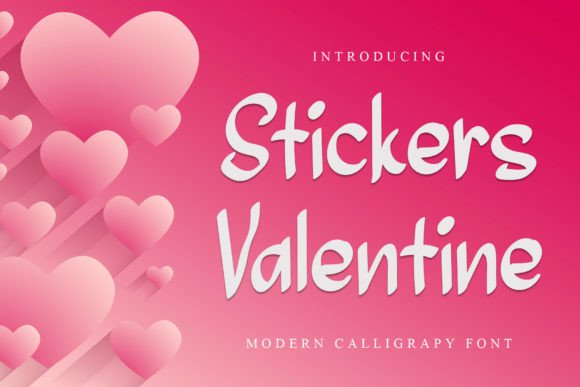 Stickers Valentine Font for Editorial Design